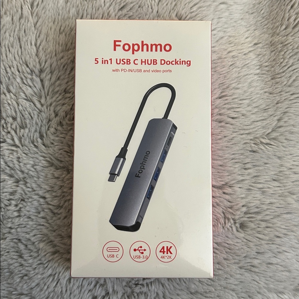 New - Fophmo 5-in-1 USB C Hub Docking Station